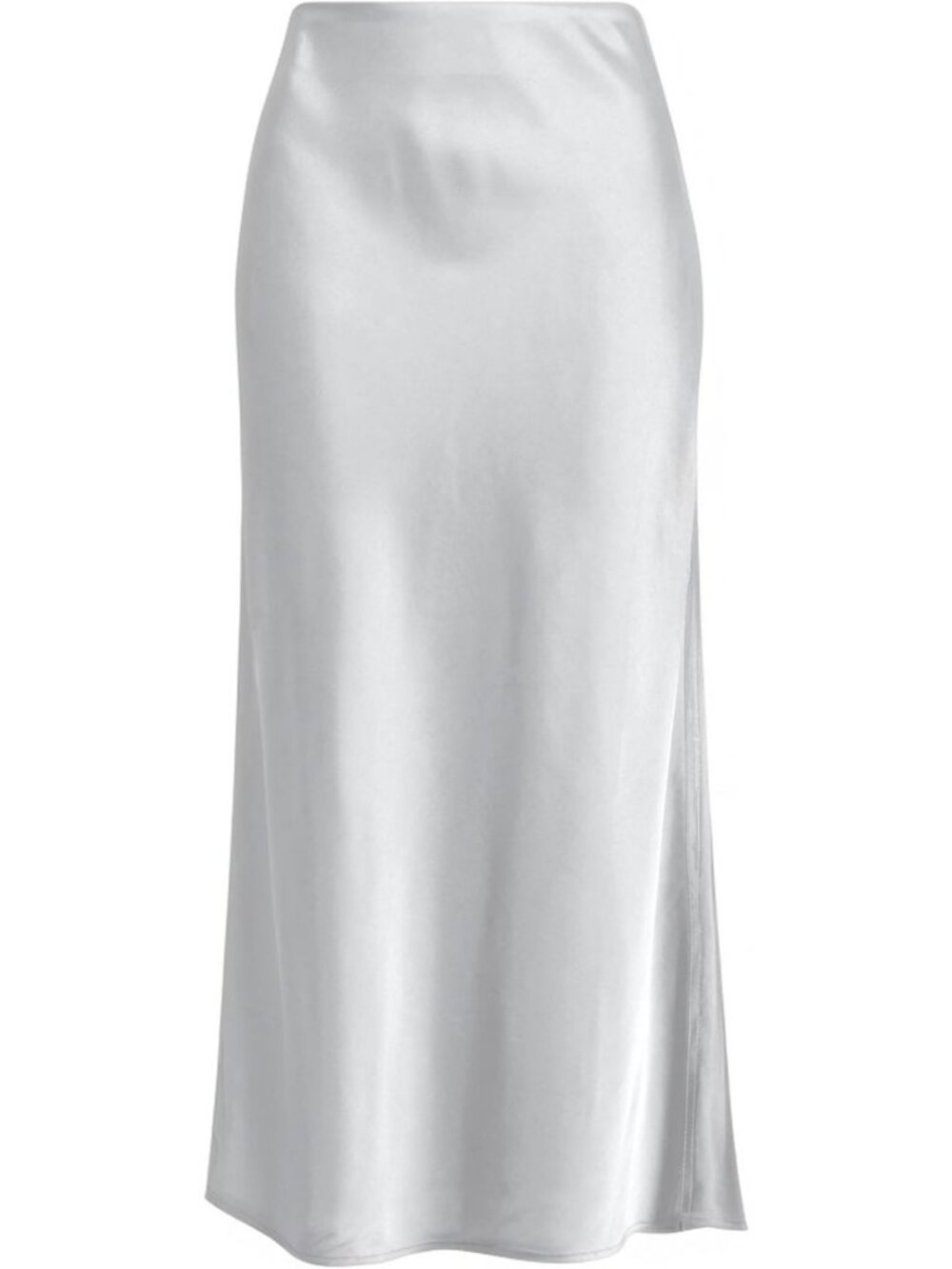 Chic High Waist Long Satin Midi Skirt with Hidden Elastic - Perfect for Any
